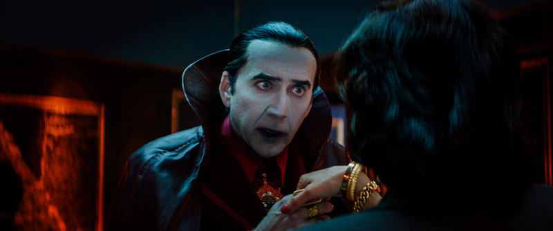 Nicolas Cage as Dracula in Renfield, directed by Chris McKay.
